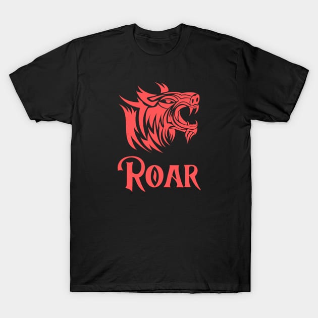 Lion Roar Art Tattoo T-Shirt by Abeer Ahmad